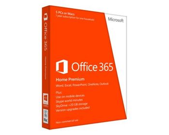 Microsoft Office 365 Home Premium 1yr Subscription for 5 Pcs or Macs